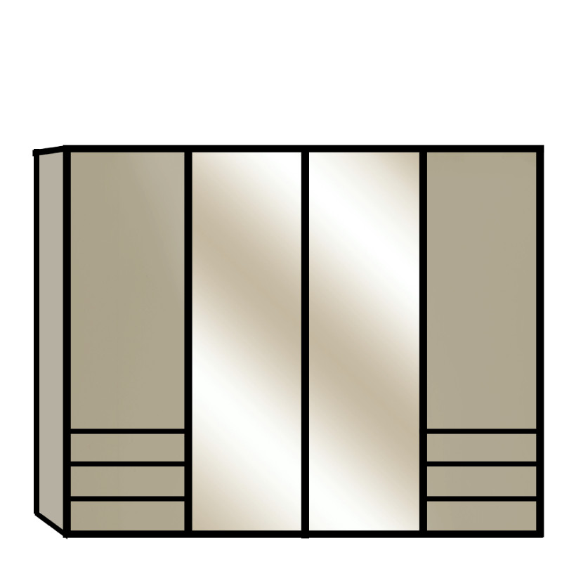 Wiemann Malibu 330cm Sliding Door Wardrobe With Drawers Wiemann